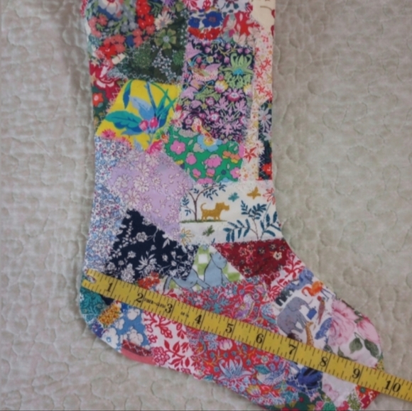 Liberty Art Fabric Tana Lawn Patchwork Quilted Christmas Stocking Bespoke OOAK - Picture 12 of 14